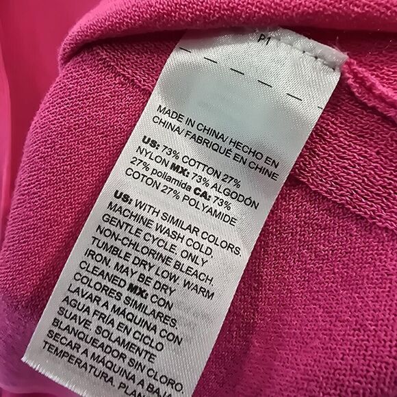 Chicos Cardigan Womens 0 Small Pink Wrap Topper Magenta Hot Travelers Ruana Long - Picture 8 of 12